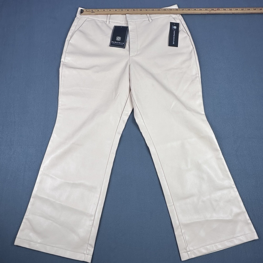 Bagatelle Collection Faux Leather Pants Ivory NWT